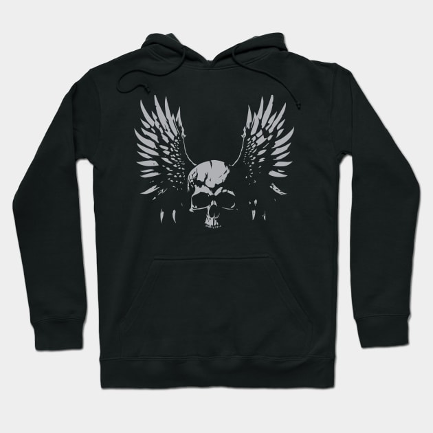 Skull with Wings Hoodie by lkn